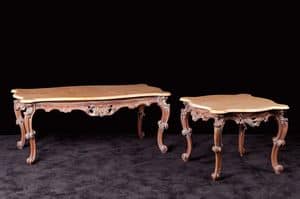 Symphony Coffee & Side tables, Carved tables ideal for living rooms in Rococo style