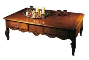 Toulon VS.5021, Rectangular coffee table in walnut, '700 Provencal style