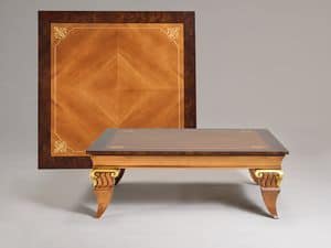 VINCENT small table 8445T, Traditional coffee table, elaborately hand-carved legs