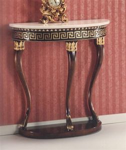 2765 console, Carved console table, with light marble top