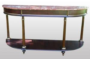 3800 CONSOLE L.XVI, Consolle made of mahogany with top in red marble, classic style