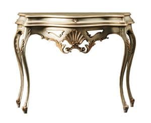 Beatrice FA.0023, Baroque console with a drawer, floral decorations, for environments in classic style