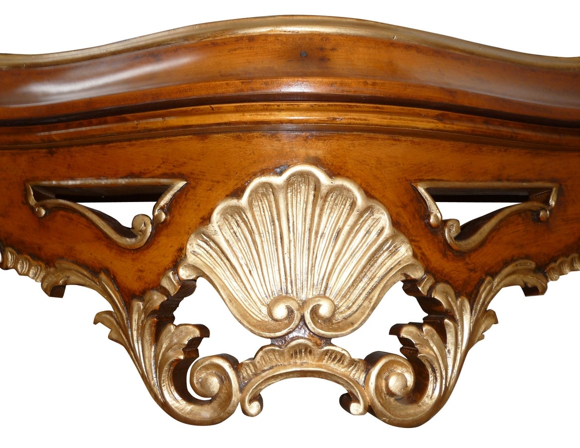Beatrice FA.0023, Baroque console with a drawer, floral decorations, for environments in classic style