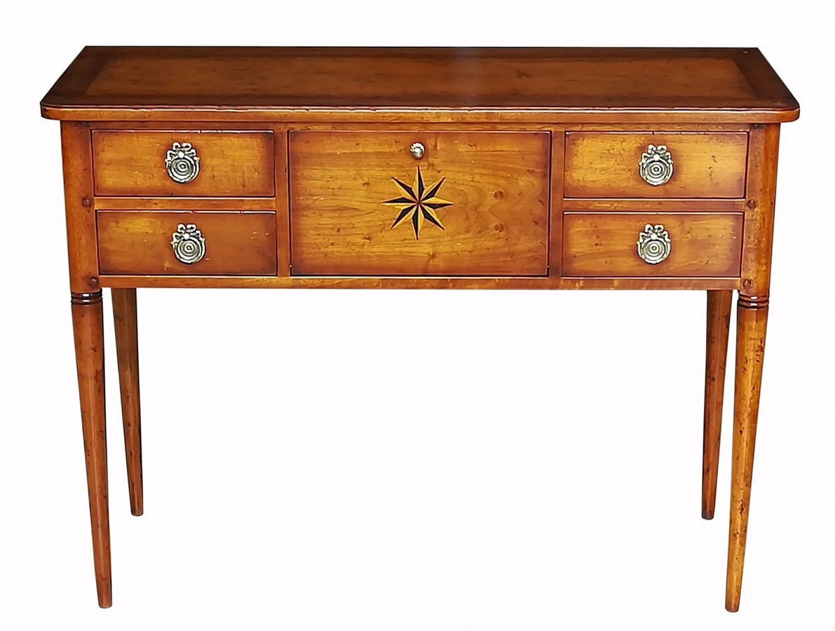 Belfort VS.5036, Directoire console table with four drawers and opening top