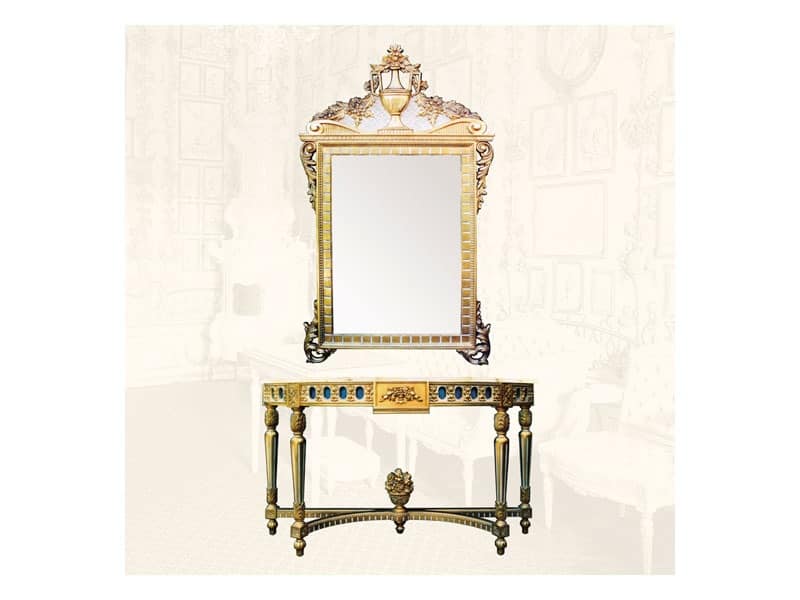 Console art. 203, Consolle with gold finishings, Louis XVI Style