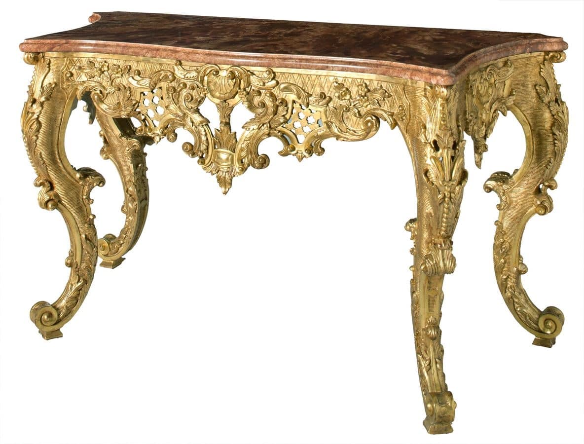 CONSOLLE ART. CL 0004, Console carved and decorated by hand, in the style of Louis XVI