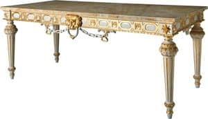 CONSOLLE ART. CL 0007, Gilded console in Louis XVI style for hotels, marble top
