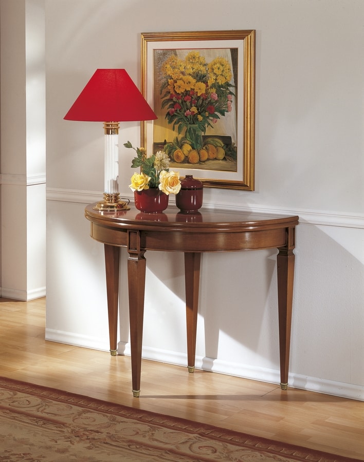 Extendable console table, Console convertible into a round table