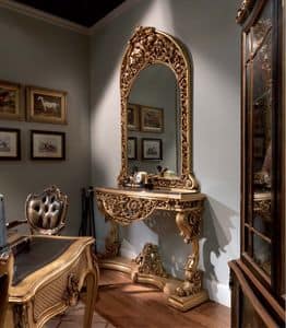 Olimpia console, Classic inlaid console and mirror
