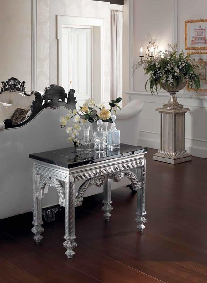 Opale console, Console with black marble top