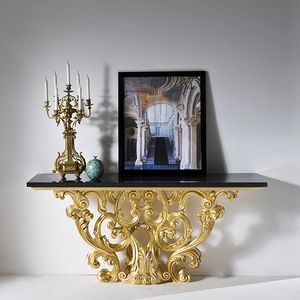 Palazzo PL218, Carved console with black marble top