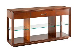 Villa Cinquanta Console 4571, Wooden console with glass shelf