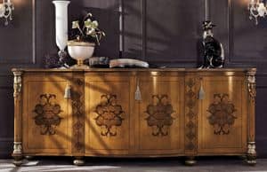 6300, Classic sideboard with 4 doors for luxury living rooms