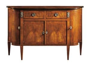 Alba FA.0077, Shaped sideboard style Louis XIV, with 4 doors and 2 drawers, for living rooms and dining rooms