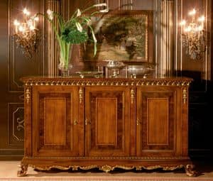 Art. 1058, Sideboard with 3 doors, gold finishings, classic style