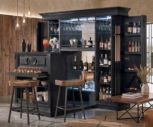 Art. 1489V2, Bar cabinet with pull-out peninsula and footboard