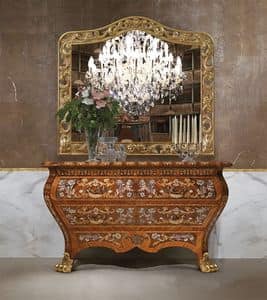 Art. 395, Sideboard luxury, in wood, with 2 drawers, hand carved