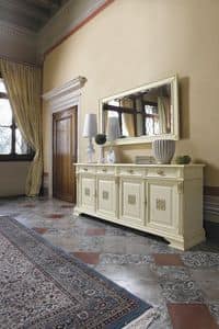 Art. 42394 PL70 Puccini, Sideboard with 4 doors and 4 drawers, in carved wood
