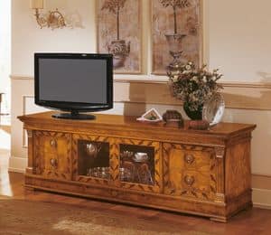 Art. 527/TV, Sideboard classic wooden, TV stand with inlays