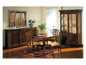 Art. 962 sideboard Carlo X, Classic style sideboard, inlaid, for living room
