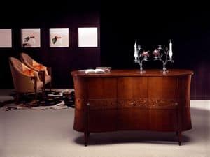 CR18 Godet sideboard, Classic sideboard in bent wood, briar decorations
