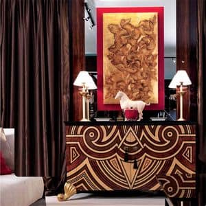 CR20.20, Classic luxury sideboard, gold leaf decorations, various inlays