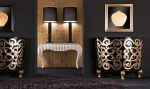CR343, Luxury sideboard in lacquered wood, for lobby