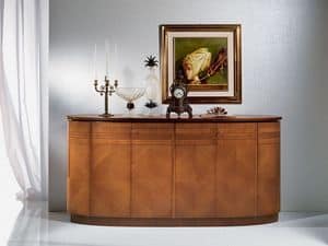 CR491 Neoclassica sideboard, Wooden oval sideboard, classic luxury style