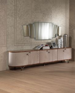 CR56K Mistral sideboard, Leather-covered sideboard, in classic contemporary style