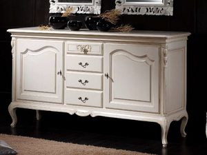 Desiree sideboard, Sideboard in white lacquered wood