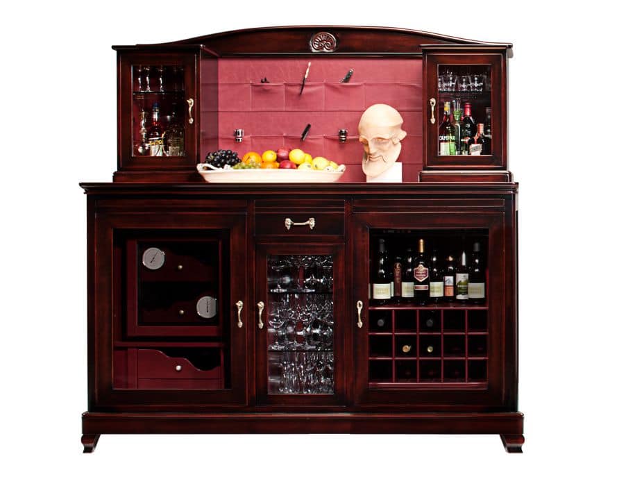 Wine Bar Mobile With Refrigerator For