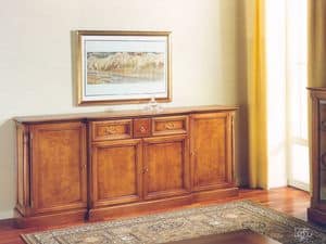 Impero Sideboard, Sideboard made of light walnut, classic style