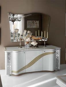Mir mobili buffet, Sideboard with curved shape, with rich screen printing