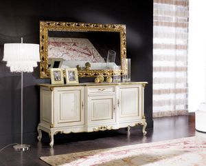 Regency sideboard 3 doors lacquered, Classic sideboard, with drawer