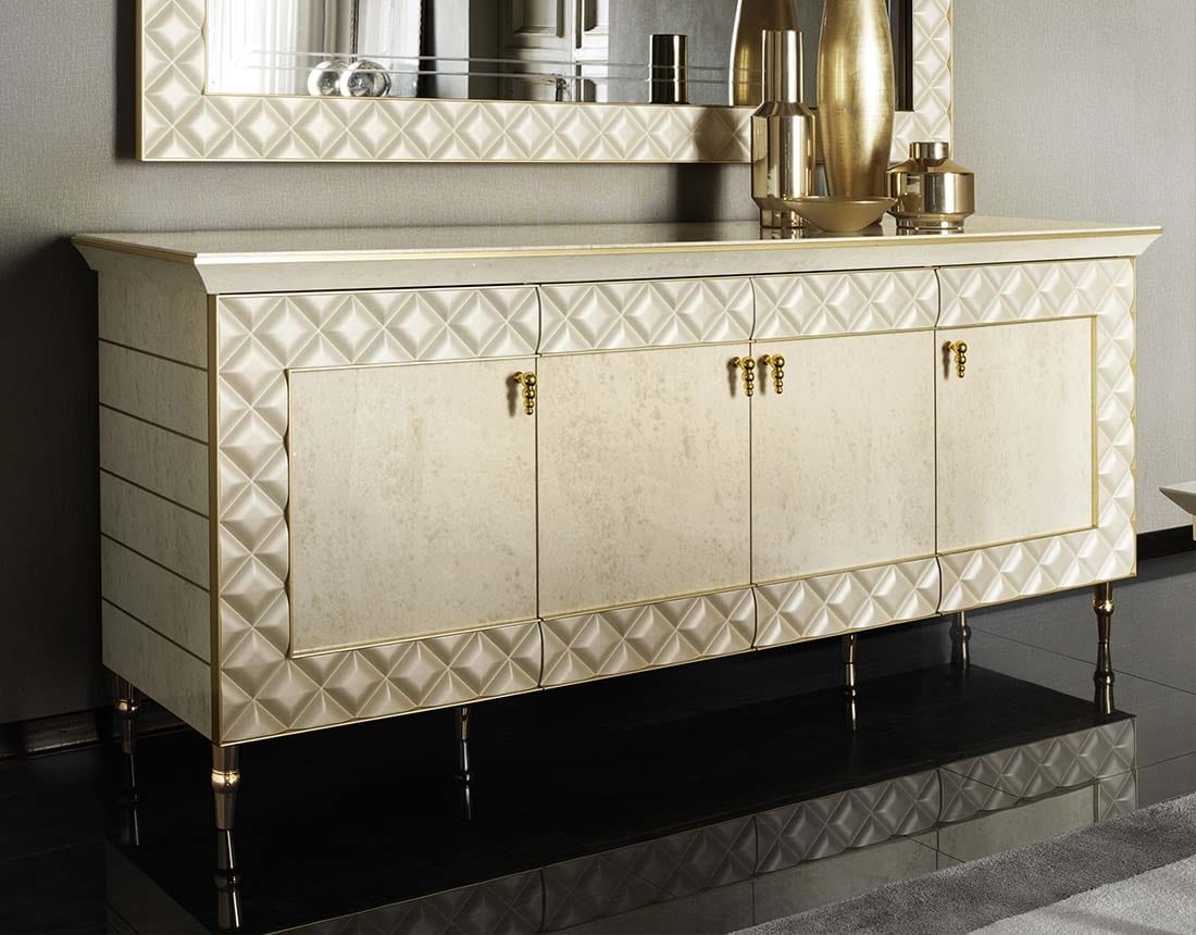 SIPARIO sideboard, Classic sideboard with quilted frame