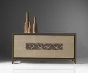 ST 113 P, Ash sideboard with walnut and cocoa trim