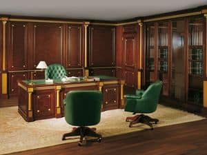 Boiserie victoria 2, Decorative paneling for luxury offices, inspired to the late 19th Century