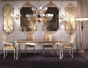 Boiserie, Wooden wall in luxurious classical style, hand-decorated