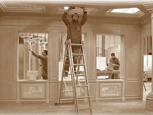 Boiserie work in progress, Wood paneling