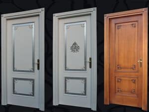 Door POR009 L Luxor, Door for masonry, in wood, for studies elegant