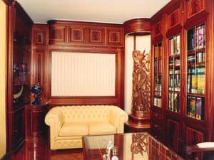 Office Boiserie, Boiserie with wood panels, classic style, for offices
