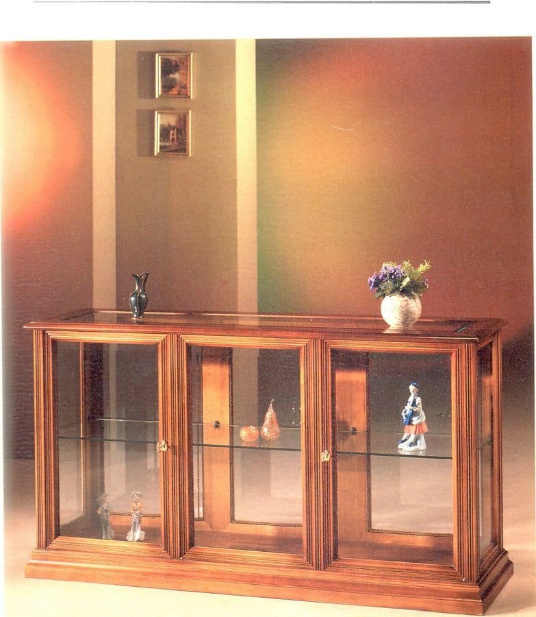 2060 SHOWCASE, Horizontal display cabinet made of wood and glass, classic style