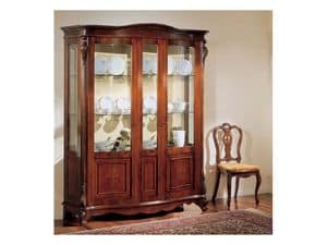 3145 CABINET, Luxury display cabinet with 2 doors, in polished walnut