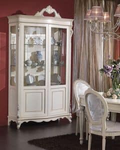 3440 DISPLAY CABINET, Veneered cabinet with 2 doors and shelves made of glass