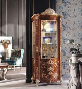 7516, Classic luxury showcase with 1 door, in veneered wood