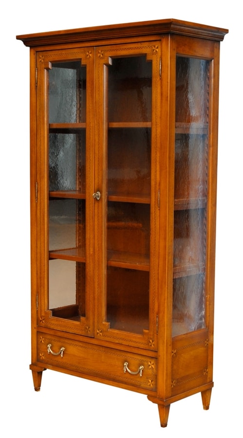 Antibes VS.6531, Display cabinet in walnut with 2 doors, for classic environments