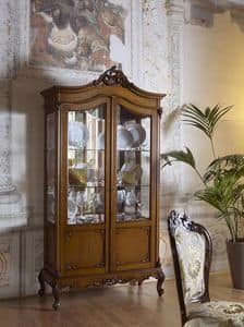 Art. 21577 Verdi, Display cabinet with 2 doors, in wood and glass, for luxury villas