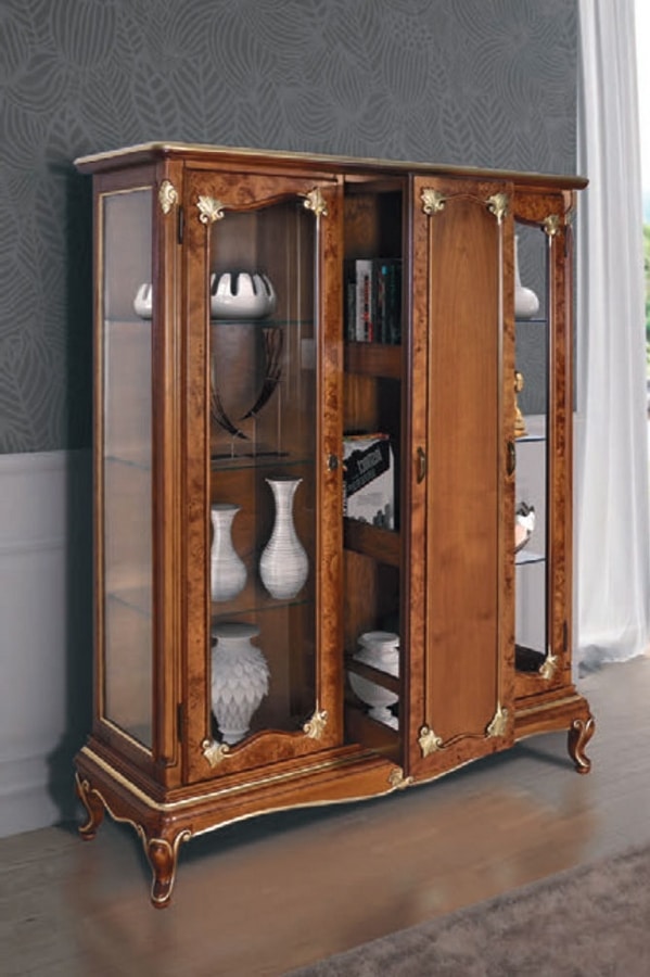 Art deco style glass display cabinet deals