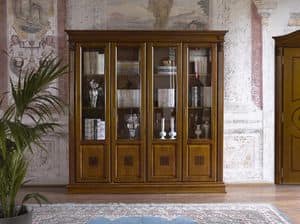 Art. 46754 PC90 Puccini, Luxury classic display cabinet, with 4 doors clear glass