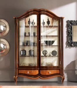Bourbon Art. 25.102, Display cabinet with 2 doors and 2 drawers, with backrest in fabric